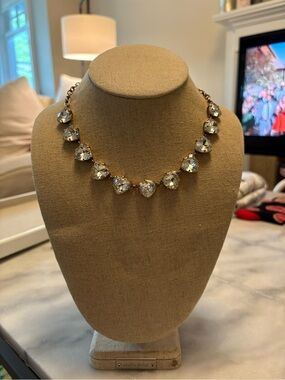 Stella & Dot Clear Crystal Gold-Tone Collar Necklace